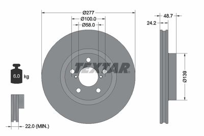Brake Disc TEXTAR 92315403