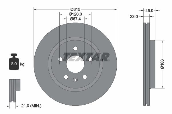 TEXTAR 92315803 Brake Disc