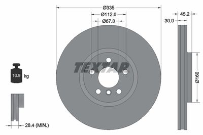 Brake Disc TEXTAR 92316205