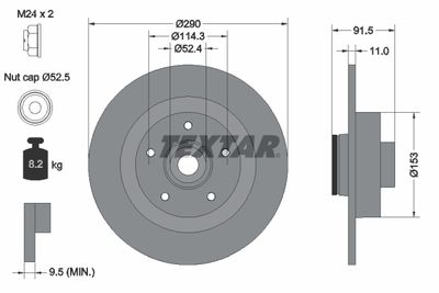 Brake Disc TEXTAR 92316503