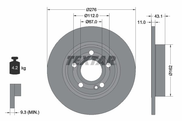 TEXTAR 92316803 Brake Disc