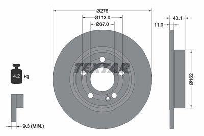 Brake Disc TEXTAR 92316803