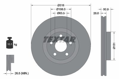 Brake Disc TEXTAR 92317203