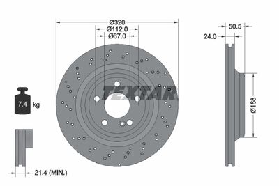 Brake Disc TEXTAR 92317505