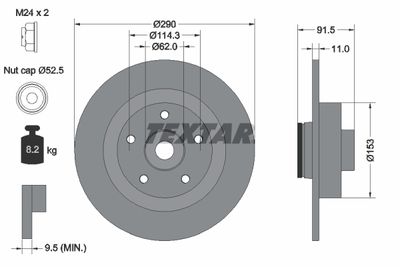 Brake Disc TEXTAR 92317603