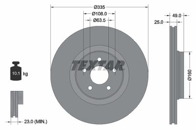 Brake Disc TEXTAR 92317805
