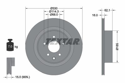 Brake Disc TEXTAR 92319703