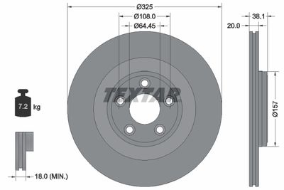 Brake Disc TEXTAR 92319905