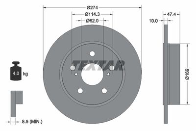 Brake Disc TEXTAR 92321103