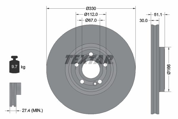 TEXTAR 92323305 Brake Disc