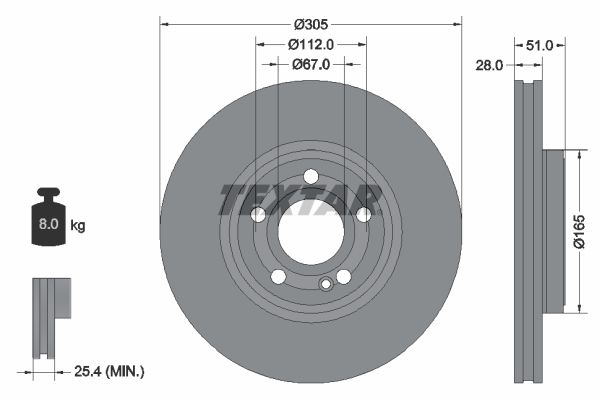 TEXTAR 92323405 Brake Disc