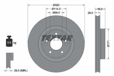 Brake Disc TEXTAR 92323605