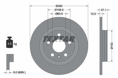 Brake Disc TEXTAR 92323803