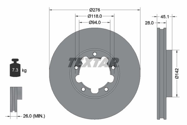 TEXTAR 92324003 Brake Disc