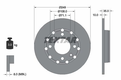 Brake Disc TEXTAR 92325803