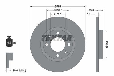 Brake Disc TEXTAR 92325903