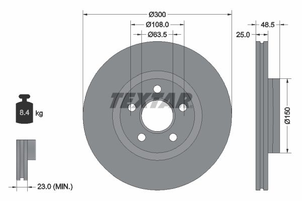 TEXTAR 92326003 Brake Disc