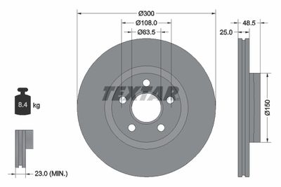 Brake Disc TEXTAR 92326003