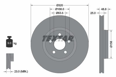Brake Disc TEXTAR 92326103