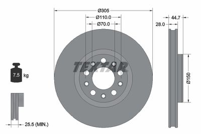 Brake Disc TEXTAR 92326305
