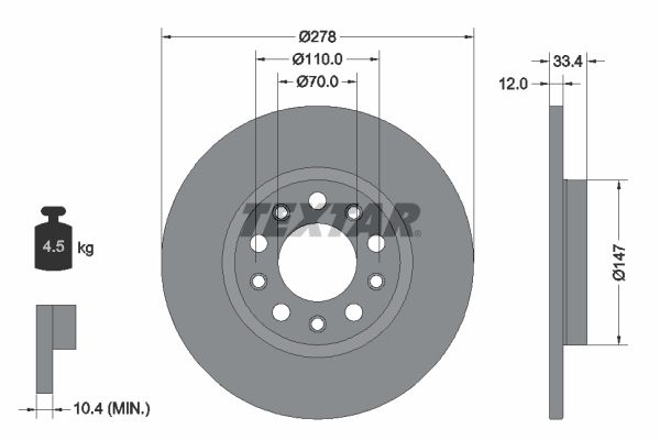 TEXTAR 92326503 Brake Disc