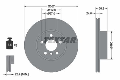 Brake Disc TEXTAR 92326805