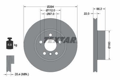 Brake Disc TEXTAR 92327005