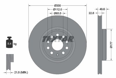 Brake Disc TEXTAR 92327103
