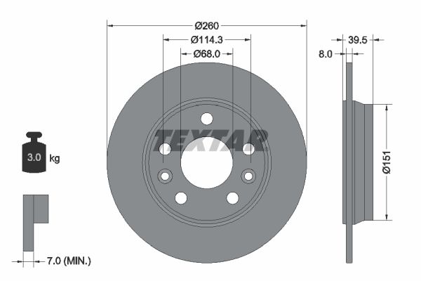 TEXTAR 92327203 Brake Disc