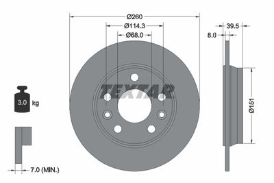 Brake Disc TEXTAR 92327203
