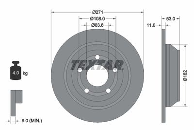 Brake Disc TEXTAR 92327403