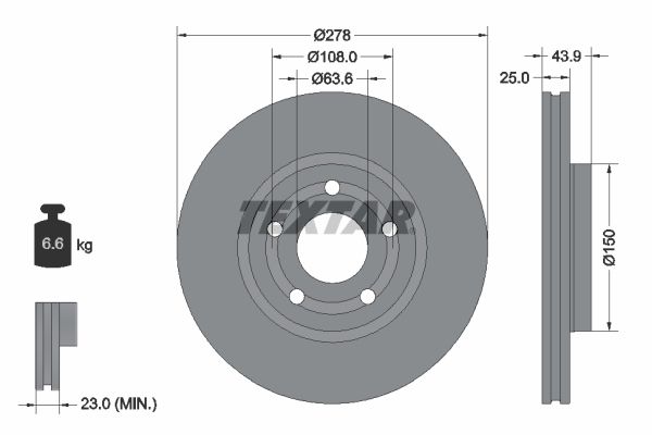 TEXTAR 92327503 Brake Disc