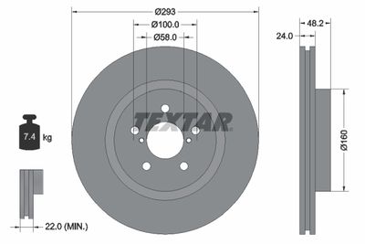 Brake Disc TEXTAR 92327603