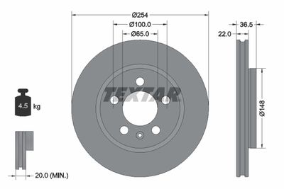 Brake Disc TEXTAR 92329503