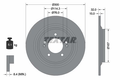 Brake Disc TEXTAR 92332703