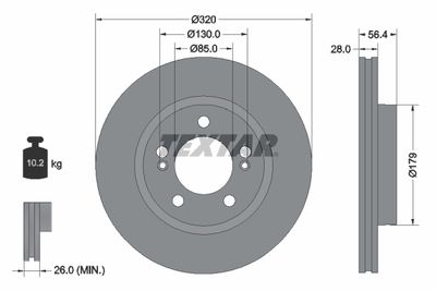 Brake Disc TEXTAR 92332803