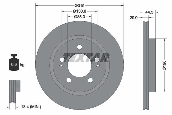 TEXTAR 92332903 Brake Disc