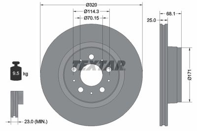 Brake Disc TEXTAR 92333005