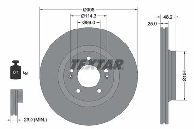 Brake Disc TEXTAR 92333203