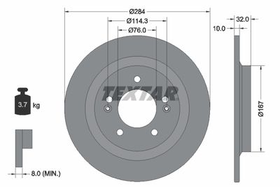 Brake Disc TEXTAR 92333303