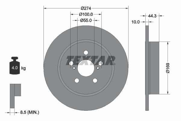 TEXTAR 92333703 Brake Disc