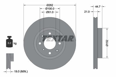 Brake Disc TEXTAR 92334003
