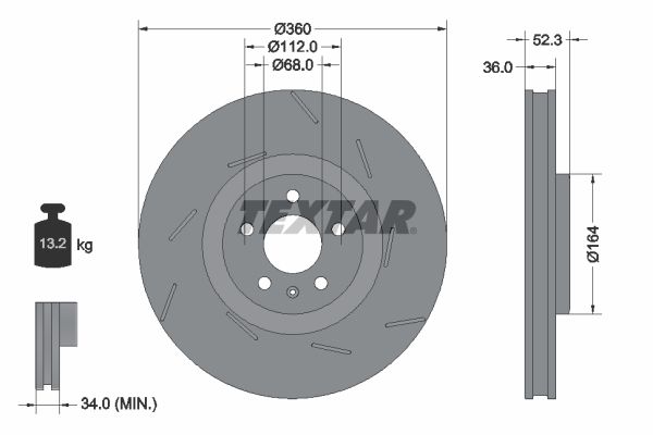 TEXTAR 92334105 Brake Disc
