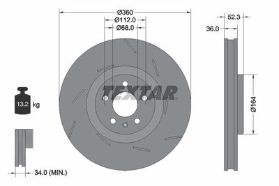 Brake Disc TEXTAR 92334105
