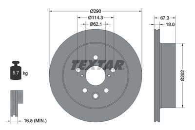 Brake Disc TEXTAR 92334403