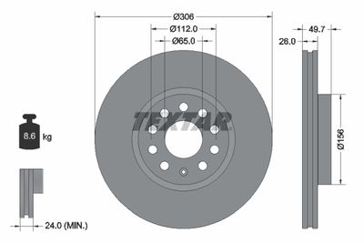 Brake Disc TEXTAR 92334805