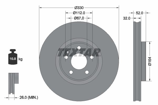 TEXTAR 92334903 Brake Disc