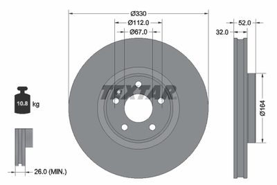 Brake Disc TEXTAR 92334903