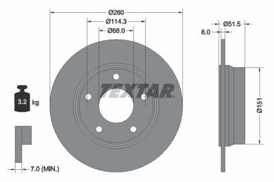 Brake Disc TEXTAR 92335803