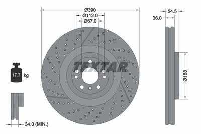 Brake Disc TEXTAR 92337005